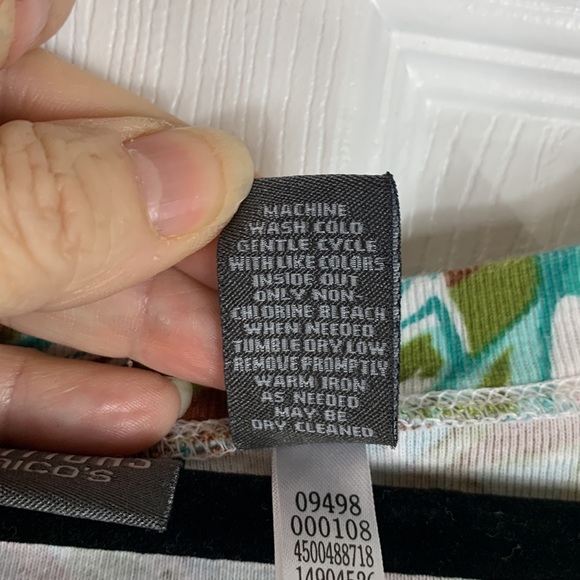 Additions by Chico’s teal blue, brown, white 3/4 sleeves size Chico’s 2. Cotton - Picture 5 of 6